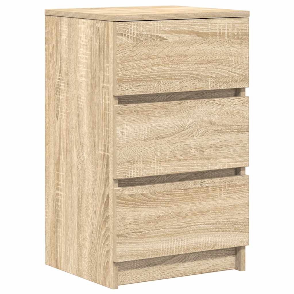 Nattskap Med 3 Skuffer Sonoma Eik 39X35X65 Cm