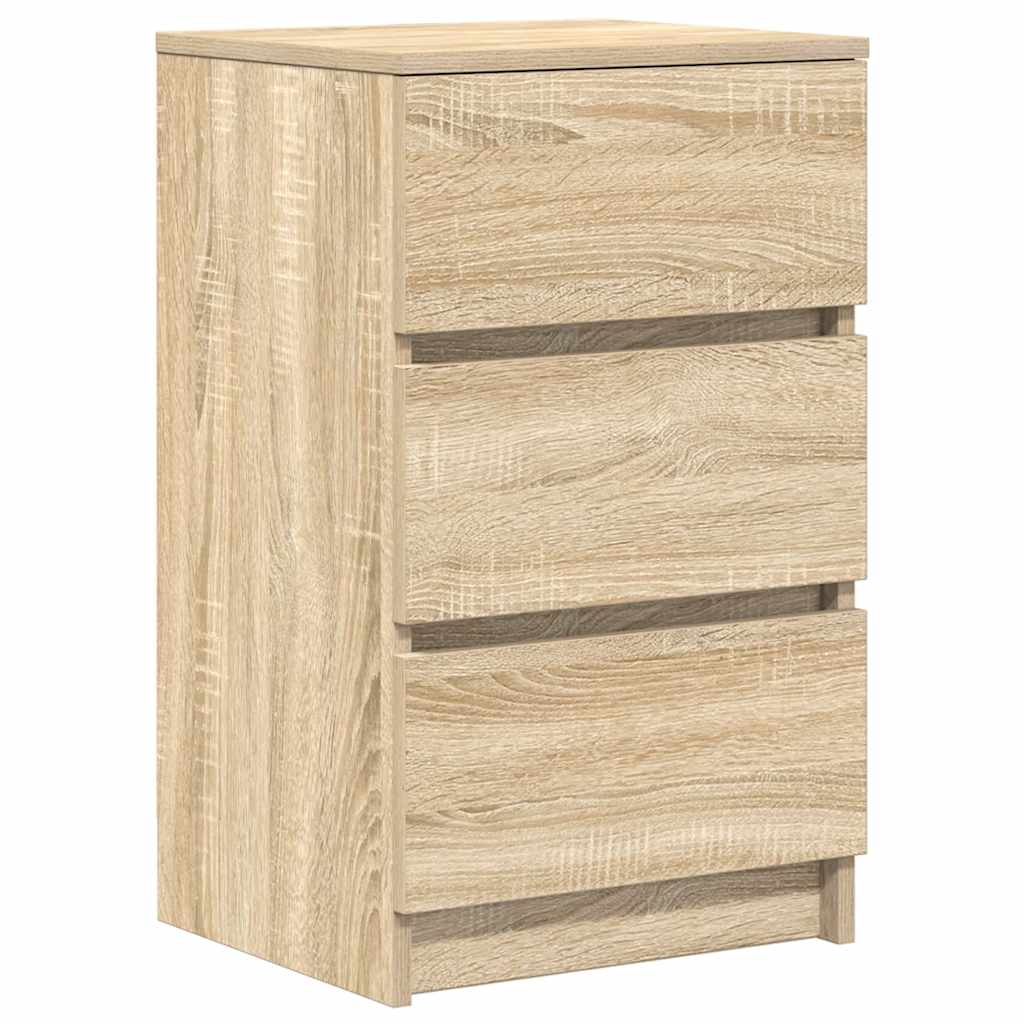 Nattskap Med 3 Skuffer 2 Stk Sonoma Eik 39X35X65 Cm