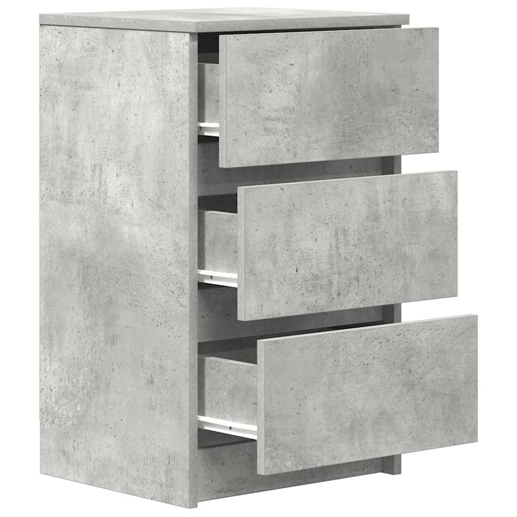 Nattskap Med 3 Skuffer Betonggrå 39X35X65 Cm