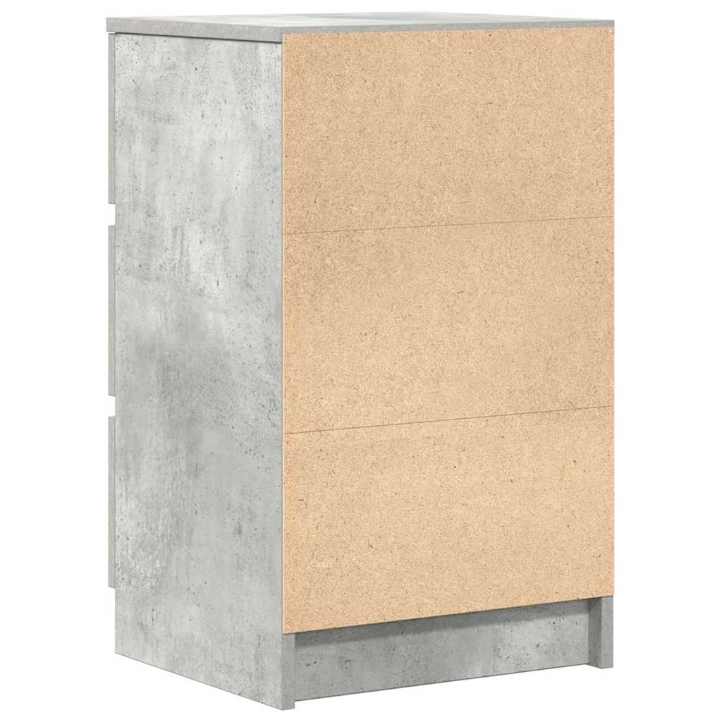 Nattskap Med 3 Skuffer Betonggrå 39X35X65 Cm