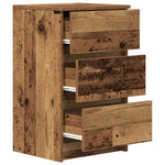Nattskap Med 3 Skuffer Gammelt Tre 39X35X65 Cm