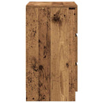 Nattskap Med 3 Skuffer Gammelt Tre 39X35X65 Cm