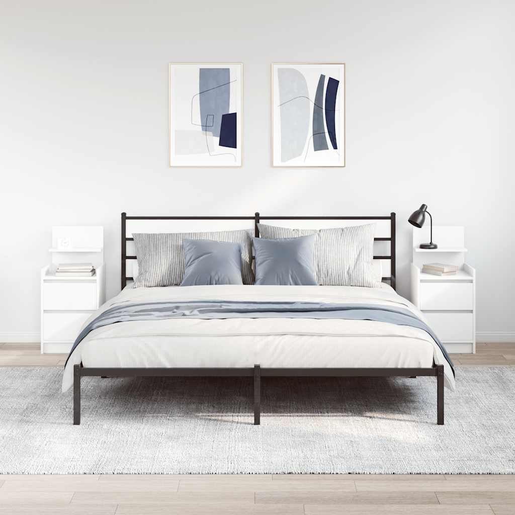 Nattskap Med 2 Skuffer 2 Stk Hvit 38X34X80 Cm