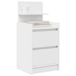 Nattskap Med 2 Skuffer 2 Stk Hvit 38X34X80 Cm