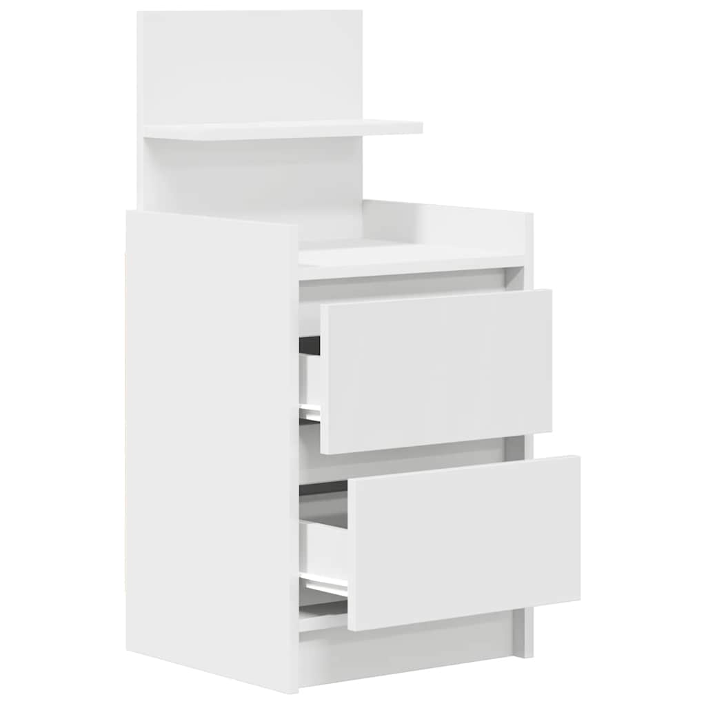 Nattskap Med 2 Skuffer 2 Stk Hvit 38X34X80 Cm