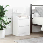 Nattskap Med 2 Skuffer 2 Stk Hvit 38X34X80 Cm