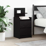 Nattskap Med 2 Skuffer 2 Stk Svart 38X34X80 Cm