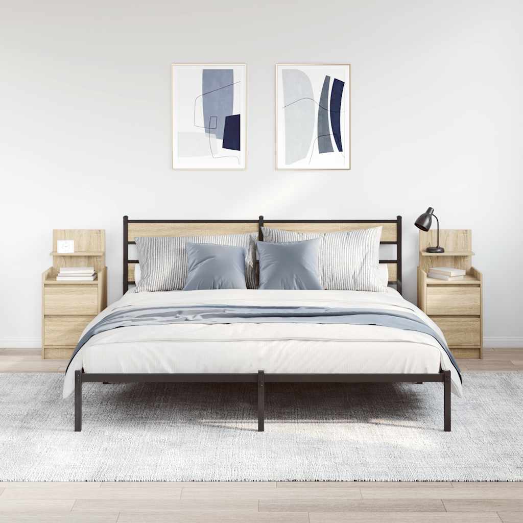 Nattskap Med 2 Skuffer 2 Stk Sonoma Eik 38X34X80 Cm