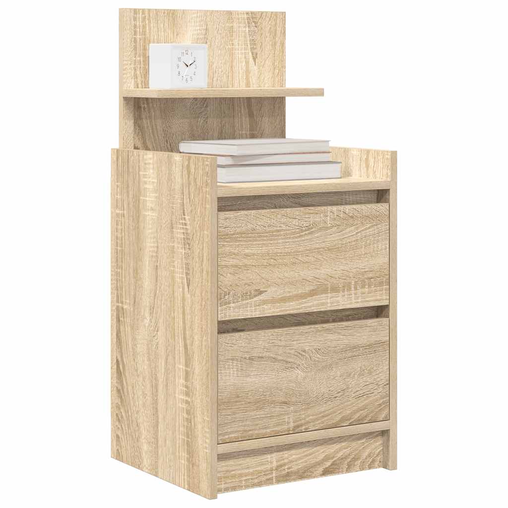 Nattskap Med 2 Skuffer 2 Stk Sonoma Eik 38X34X80 Cm