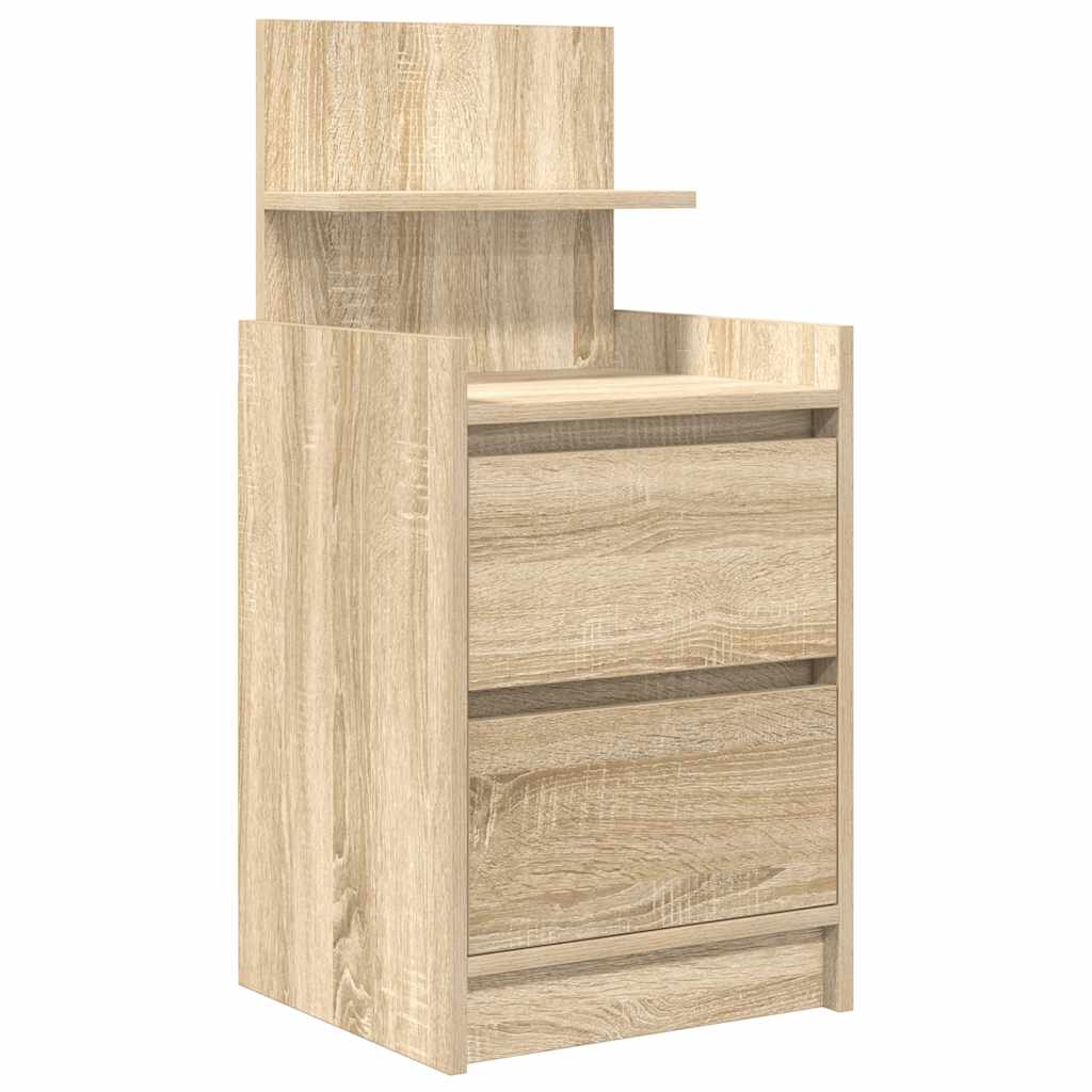 Nattskap Med 2 Skuffer 2 Stk Sonoma Eik 38X34X80 Cm