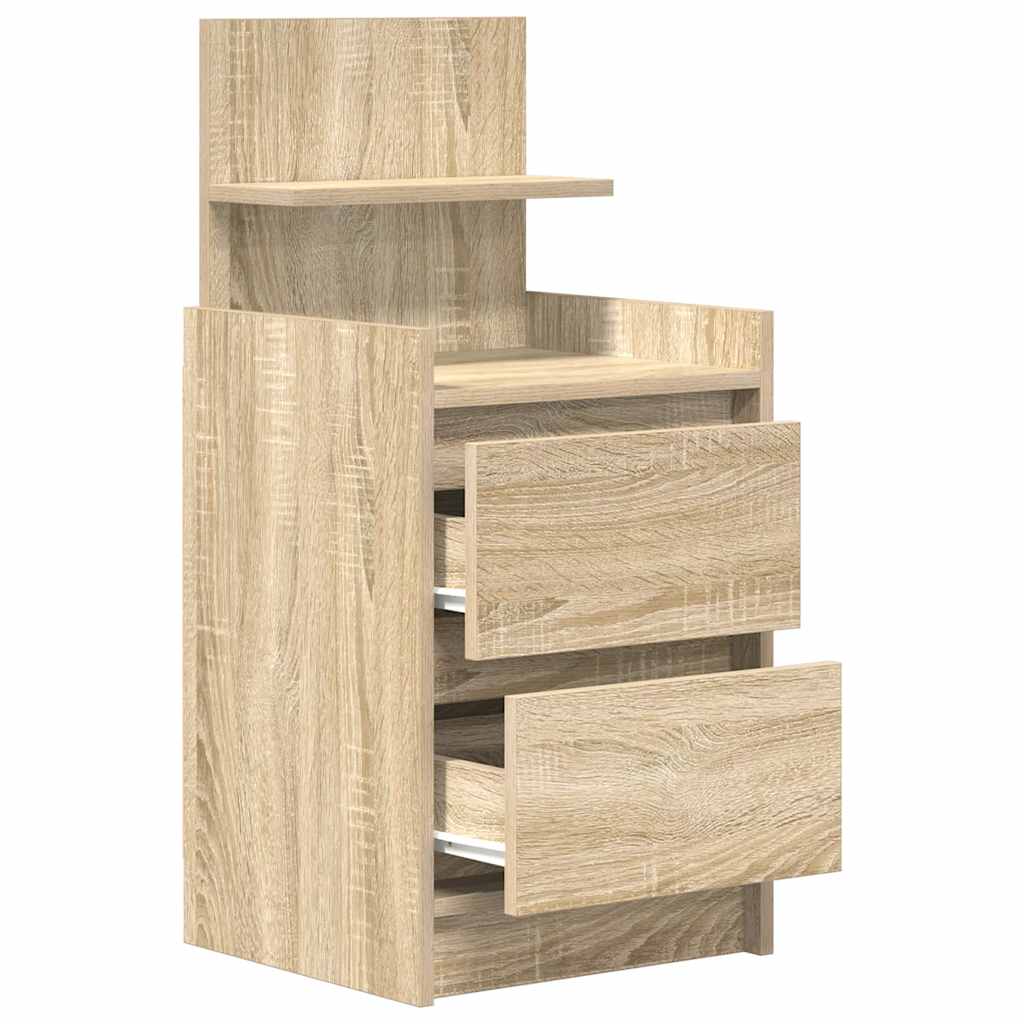 Nattskap Med 2 Skuffer 2 Stk Sonoma Eik 38X34X80 Cm