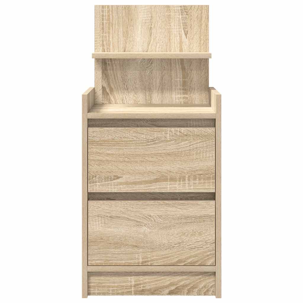 Nattskap Med 2 Skuffer 2 Stk Sonoma Eik 38X34X80 Cm