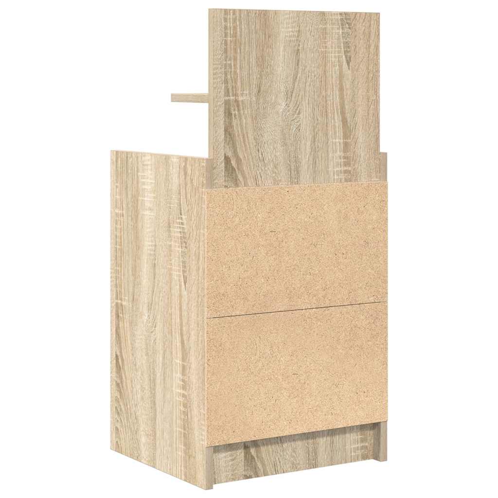 Nattskap Med 2 Skuffer 2 Stk Sonoma Eik 38X34X80 Cm