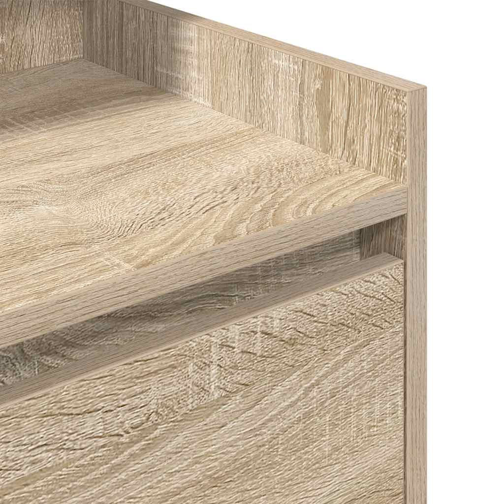 Nattskap Med 2 Skuffer 2 Stk Sonoma Eik 38X34X80 Cm
