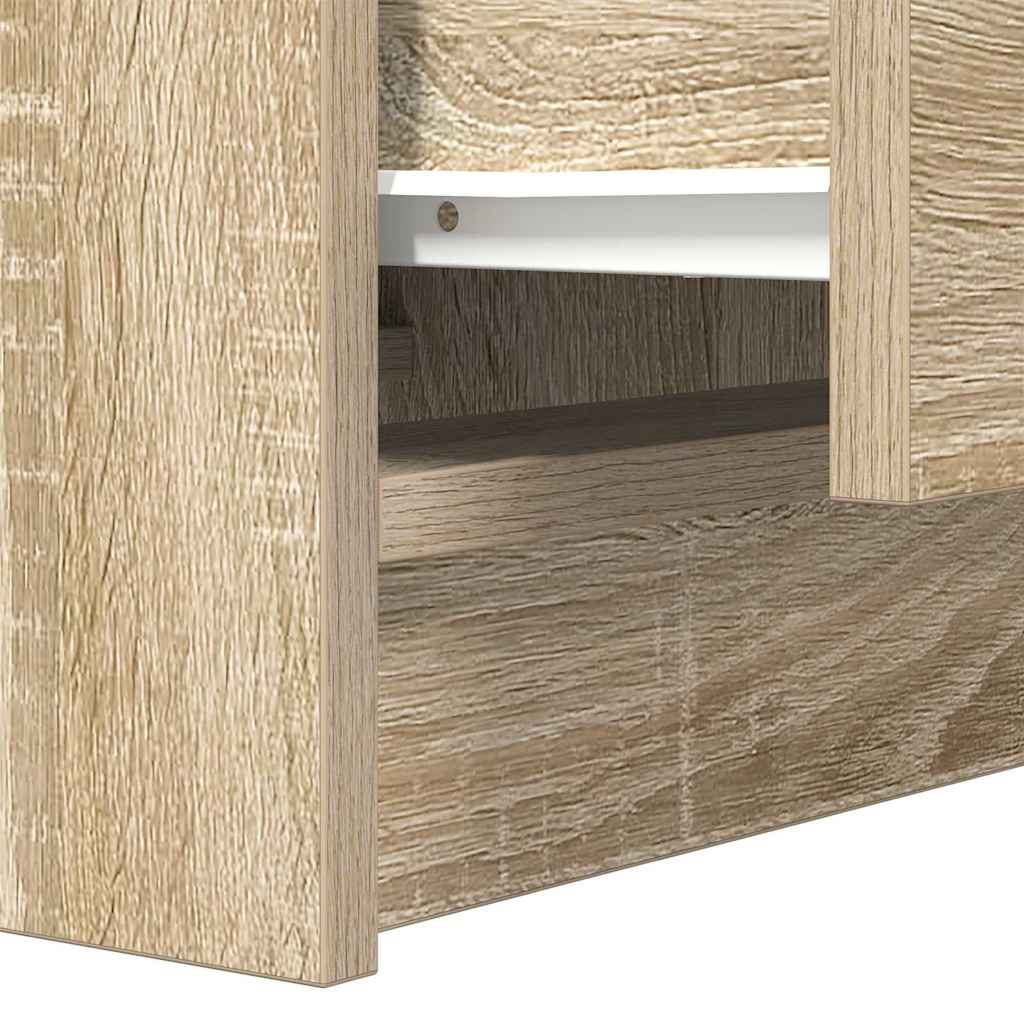 Nattskap Med 2 Skuffer 2 Stk Sonoma Eik 38X34X80 Cm