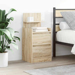 Nattskap Med 2 Skuffer 2 Stk Sonoma Eik 38X34X80 Cm