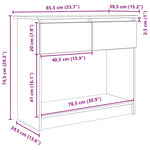 Konsollbord Med Skuffer Svart 85,5X38,5X74,5 Cm