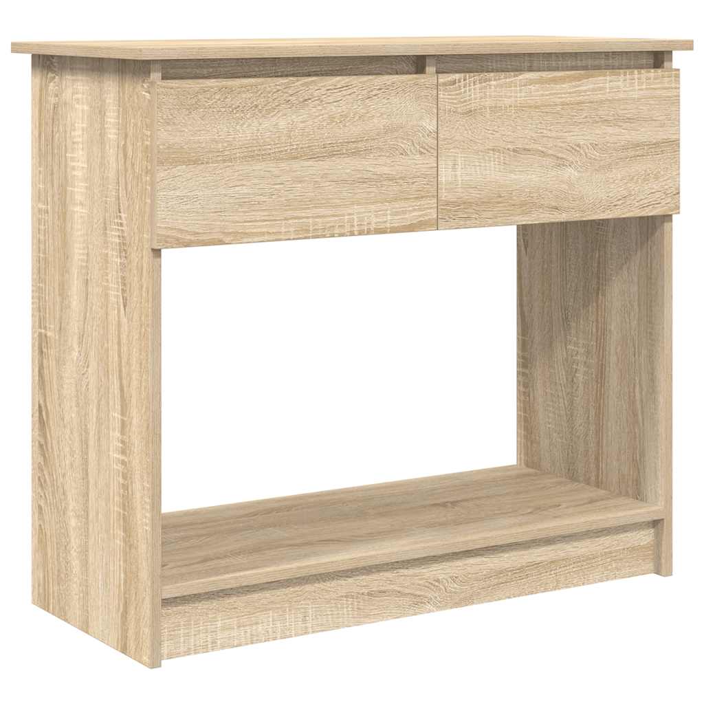 Konsollbord Med Skuffer Sonoma Eik 85,5X38,5X74,5 Cm