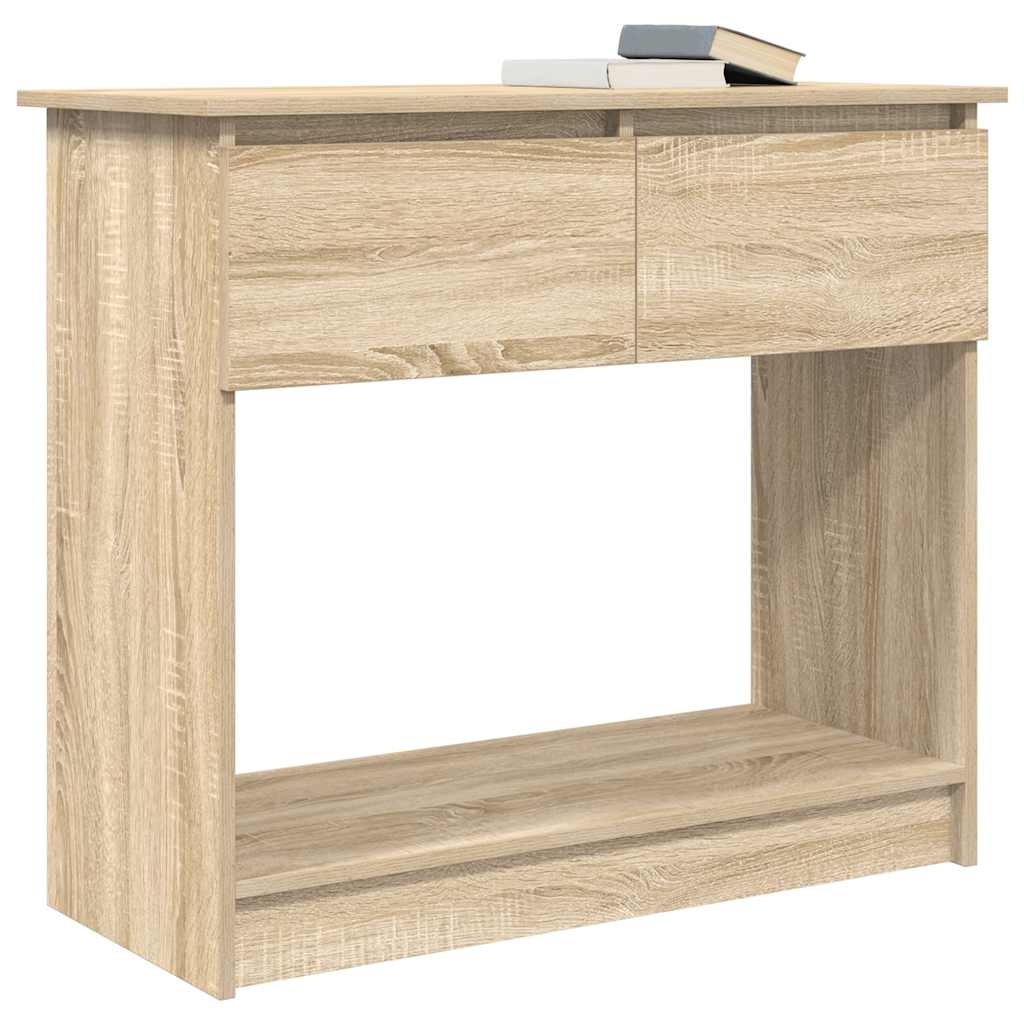 Konsollbord Med Skuffer Sonoma Eik 85,5X38,5X74,5 Cm