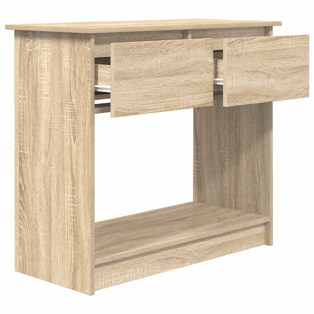 Konsollbord Med Skuffer Sonoma Eik 85,5X38,5X74,5 Cm