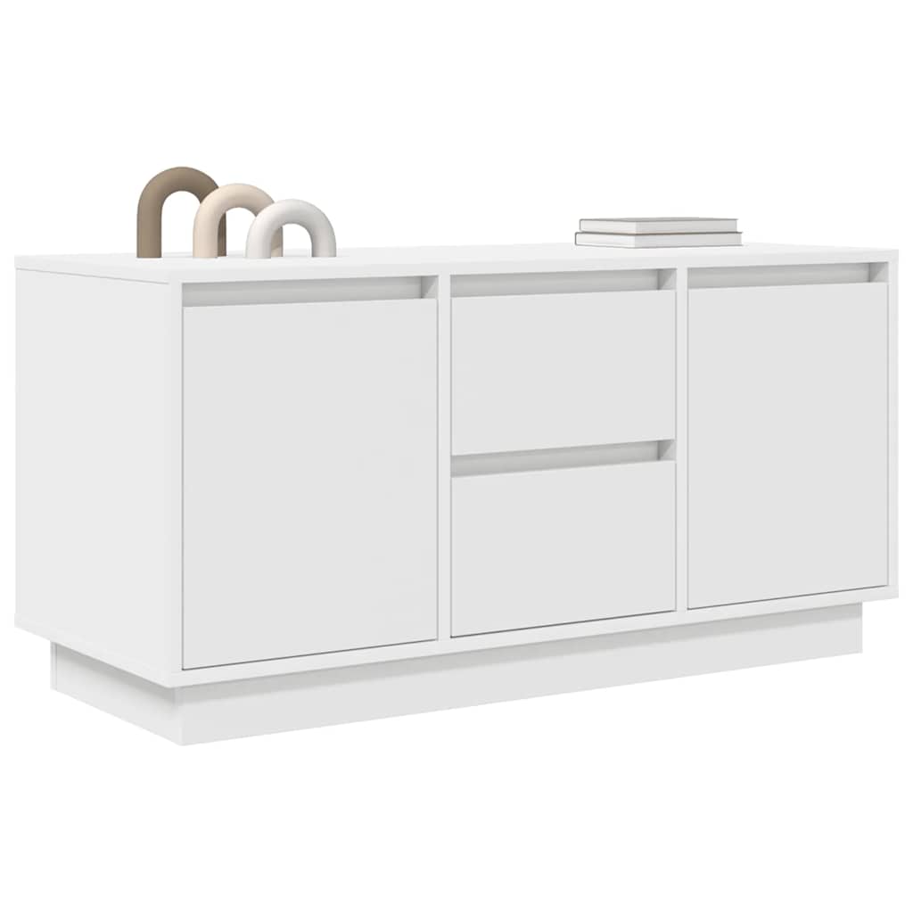Tv-Benk Med Led-Lys Hvit 100X41X50 Cm