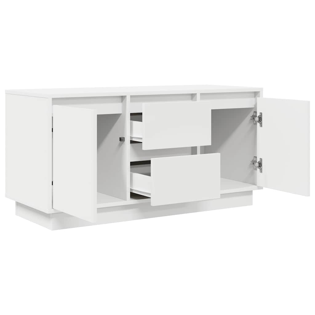 Tv-Benk Med Led-Lys Hvit 100X41X50 Cm