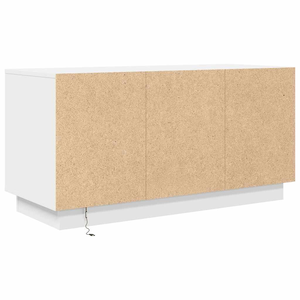 Tv-Benk Med Led-Lys Hvit 100X41X50 Cm
