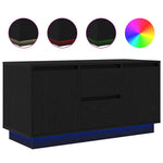 Tv-Benk Med Led-Lys Svart Eik 100X41X50 Cm