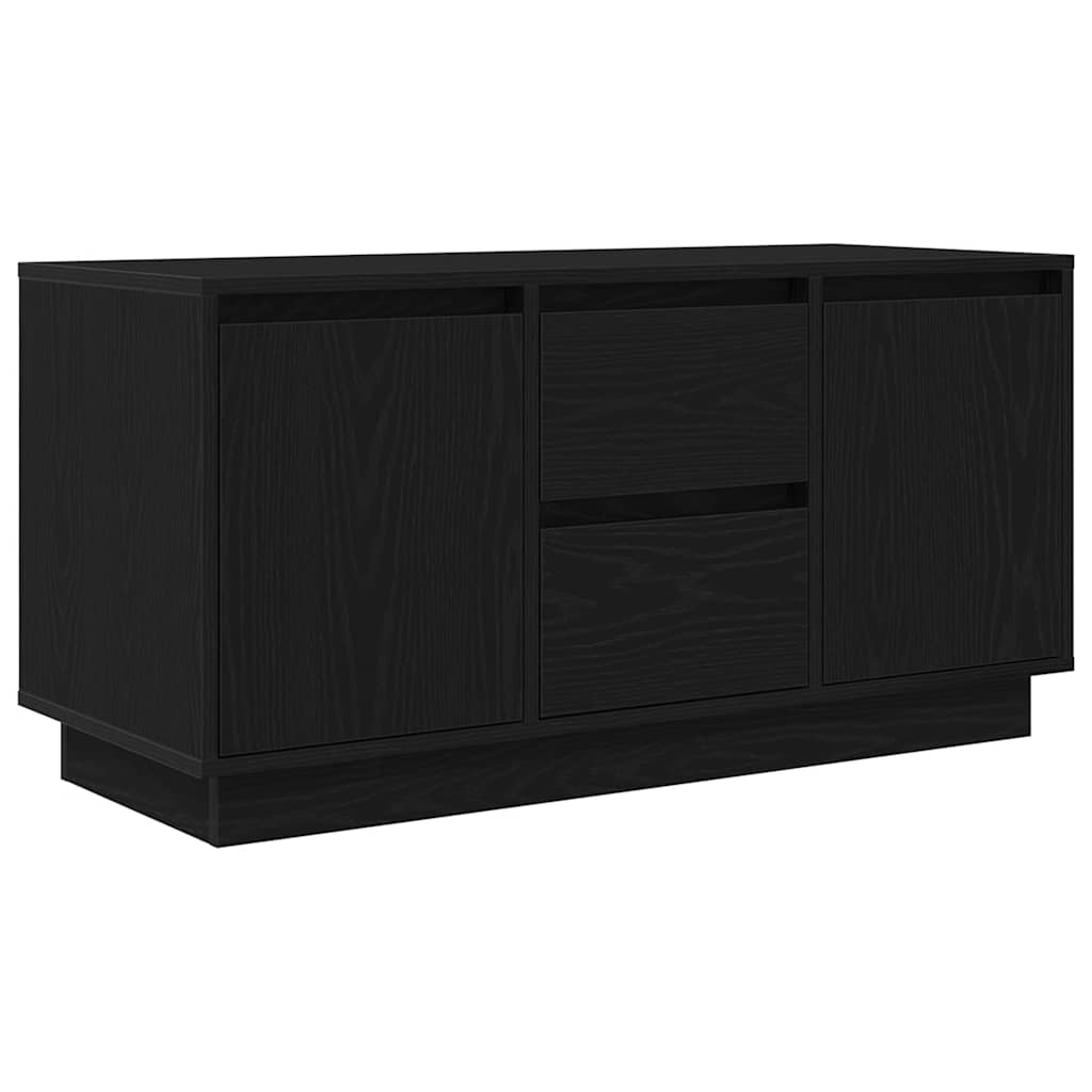 Tv-Benk Med Led-Lys Svart Eik 100X41X50 Cm