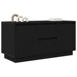 Tv-Benk Med Led-Lys Svart Eik 100X41X50 Cm