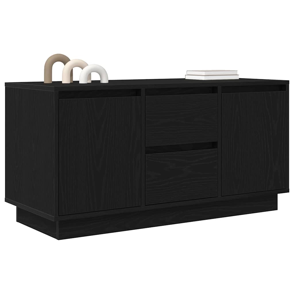 Tv-Benk Med Led-Lys Svart Eik 100X41X50 Cm
