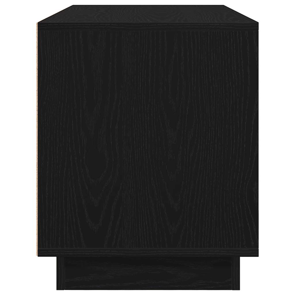 Tv-Benk Med Led-Lys Svart Eik 100X41X50 Cm
