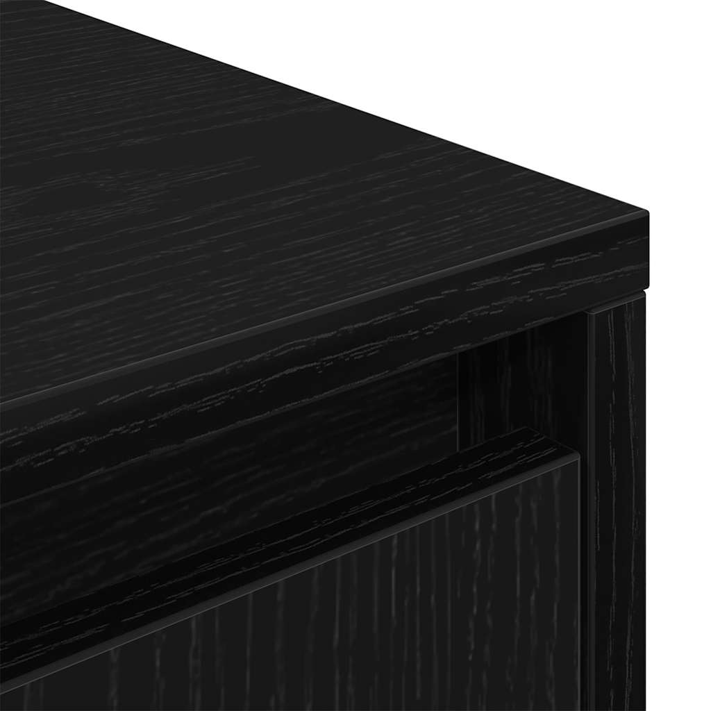 Tv-Benk Med Led-Lys Svart Eik 100X41X50 Cm