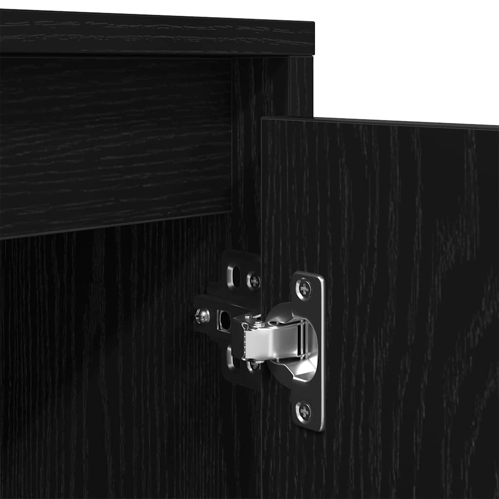 Tv-Benk Med Led-Lys Svart Eik 100X41X50 Cm