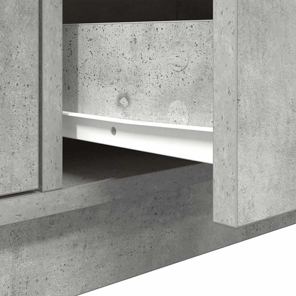 Tv-Benk Med Led-Lys Betonggrå 100X41X50 Cm