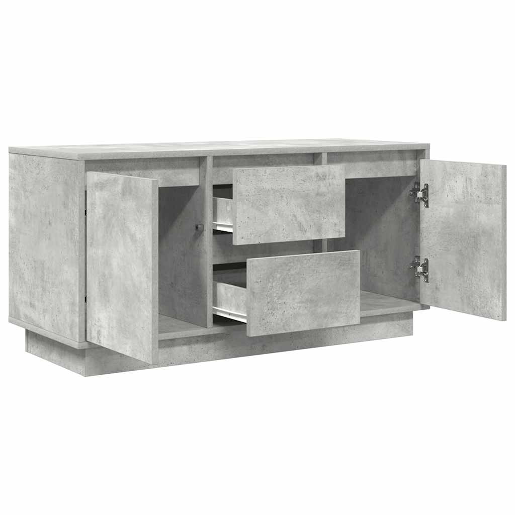 Tv-Benk Med Led-Lys Betonggrå 100X41X50 Cm