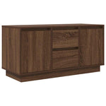 Tv-Benk Med Led-Lys Brun Eik 100X41X50 Cm