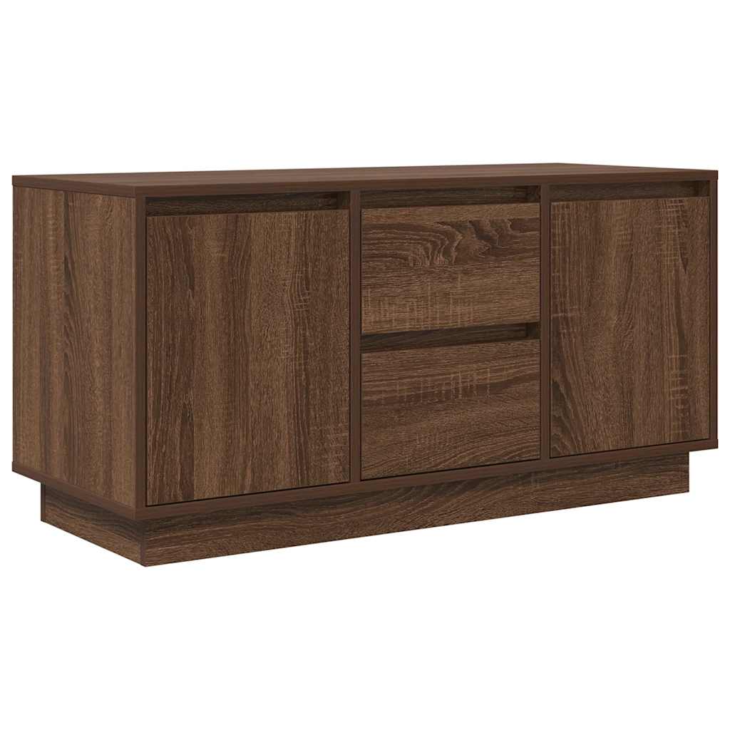 Tv-Benk Med Led-Lys Brun Eik 100X41X50 Cm