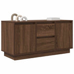 Tv-Benk Med Led-Lys Brun Eik 100X41X50 Cm
