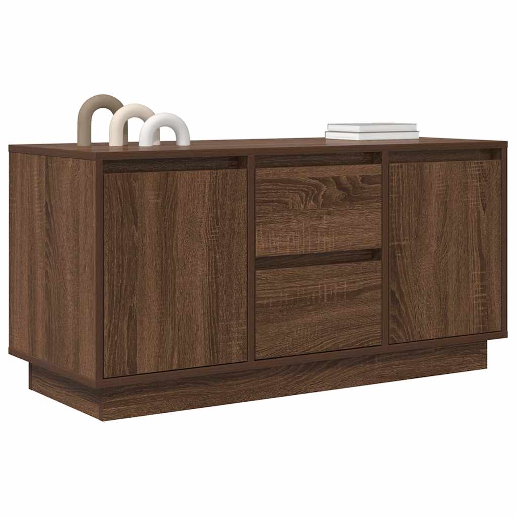 Tv-Benk Med Led-Lys Brun Eik 100X41X50 Cm