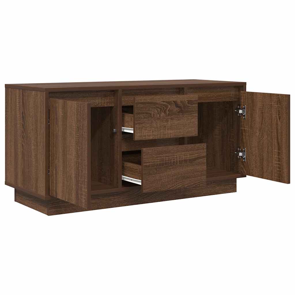Tv-Benk Med Led-Lys Brun Eik 100X41X50 Cm