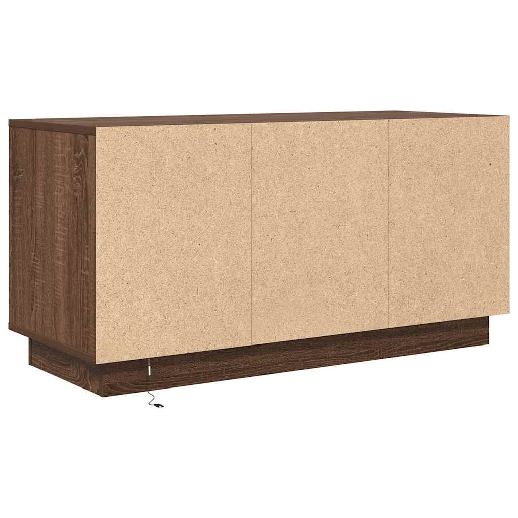 Tv-Benk Med Led-Lys Brun Eik 100X41X50 Cm