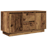 Tv-Benk Med Led-Lys Gammelt Tre 100X41X50 Cm