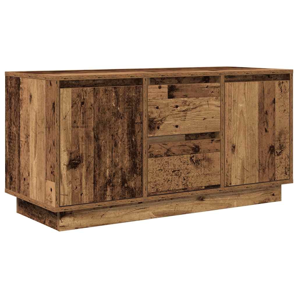 Tv-Benk Med Led-Lys Gammelt Tre 100X41X50 Cm