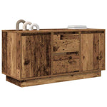 Tv-Benk Med Led-Lys Gammelt Tre 100X41X50 Cm