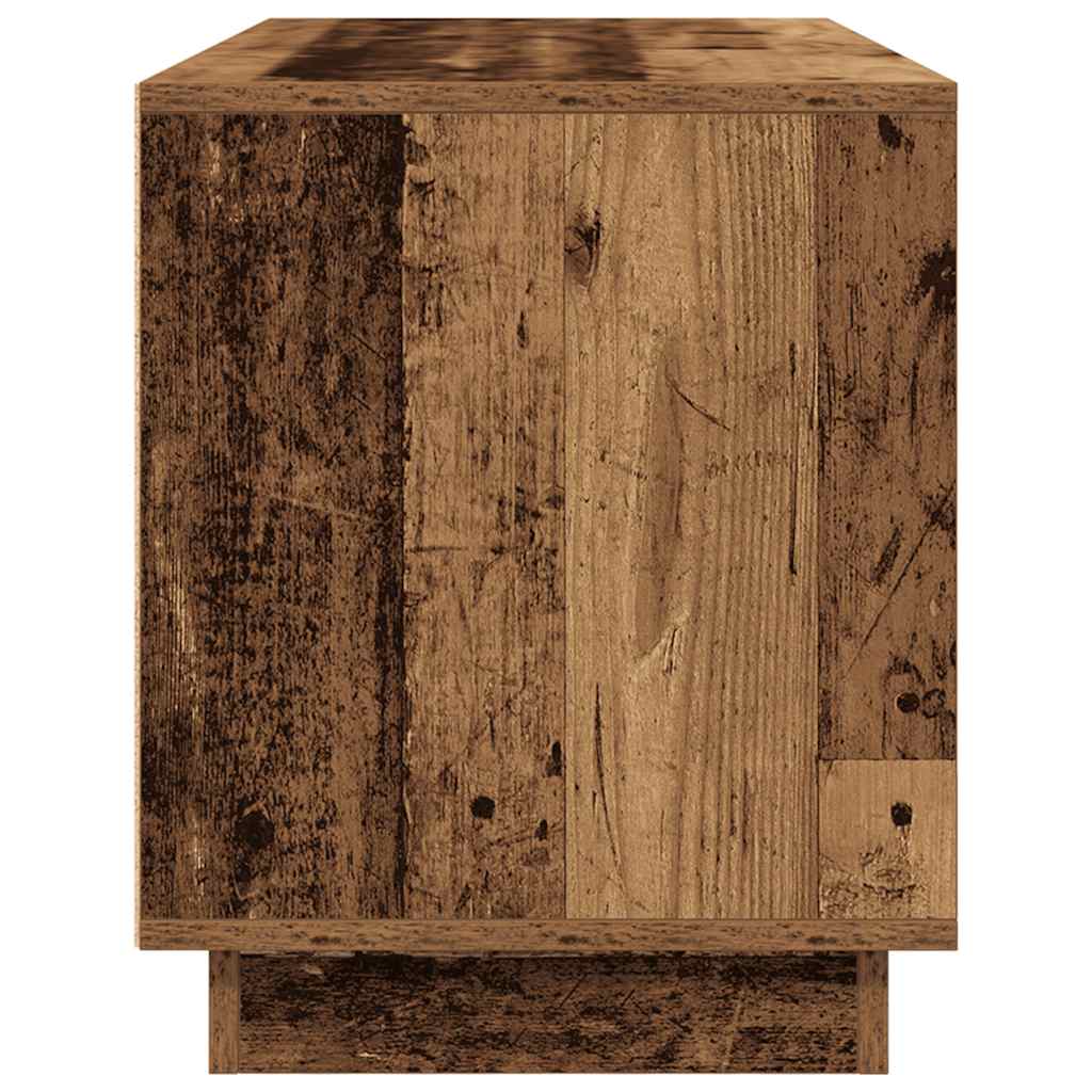 Tv-Benk Med Led-Lys Gammelt Tre 100X41X50 Cm