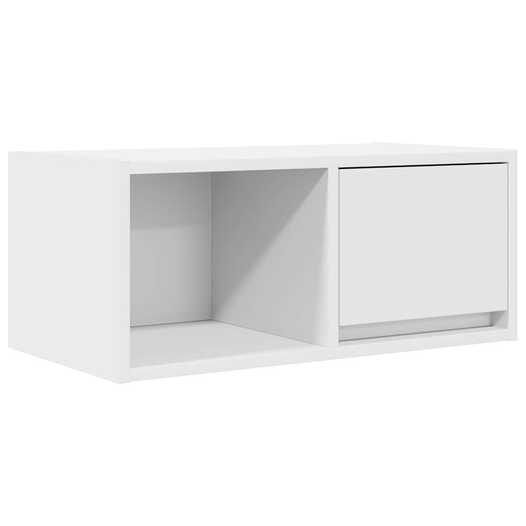 Tv-Benk Hvit 60X31X25,5 Cm Konstruert Tre
