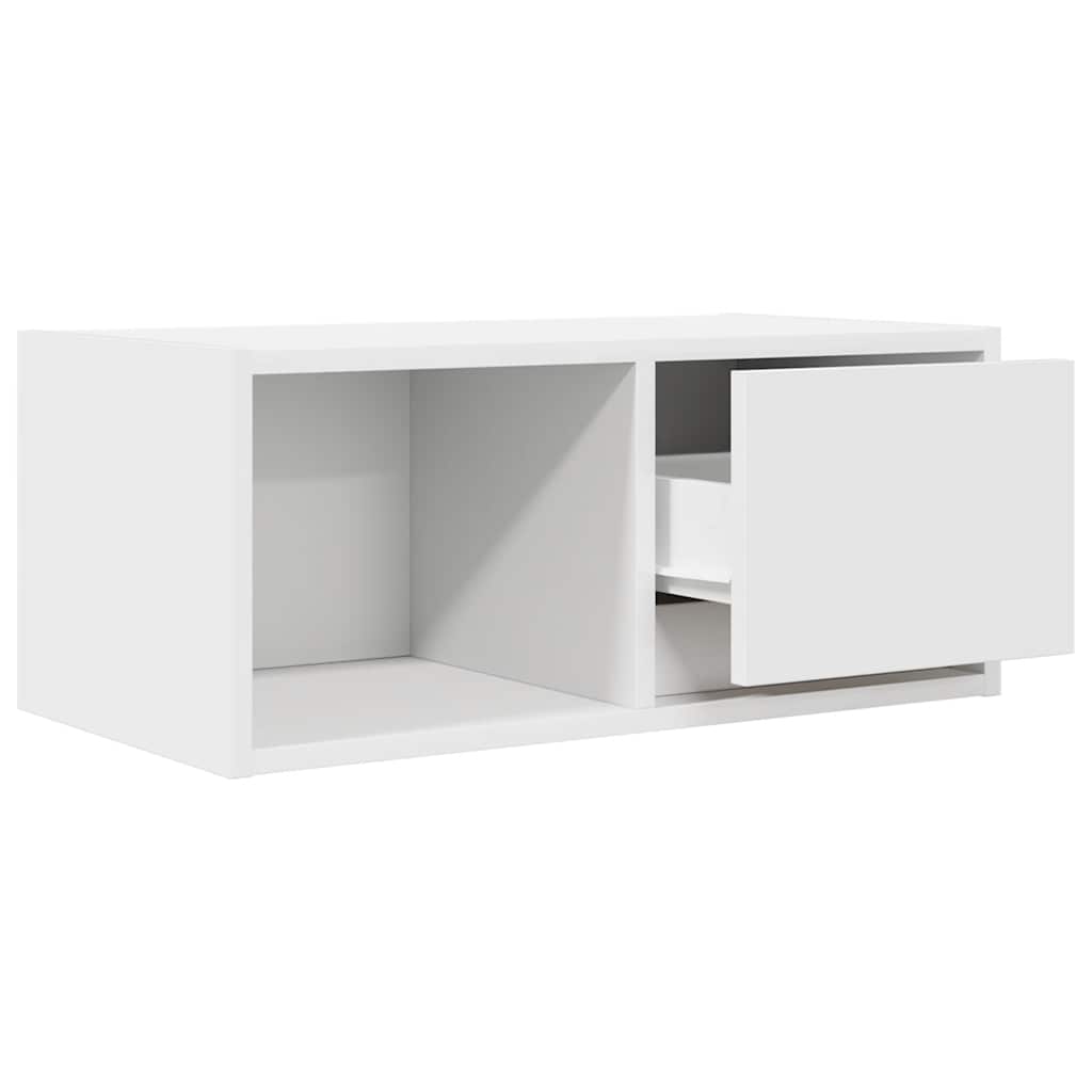 Tv-Benk Hvit 60X31X25,5 Cm Konstruert Tre