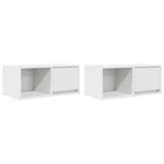 Tv-Benker 2 Stk Hvit 60X31X25,5 Cm Konstruert Tre