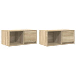 Tv-Benker 2 Stk Sonoma Eik 60X31X25,5 Cm Konstruert Tre